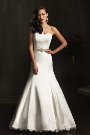 Front view of 9059 wedding dress by Allure Bridals