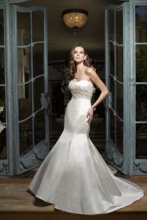 B011 wedding dress by Casablanca Couture front view