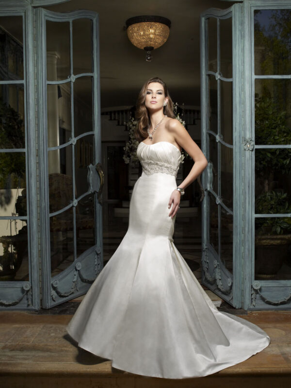 B011 wedding dress by Casablanca Couture front view