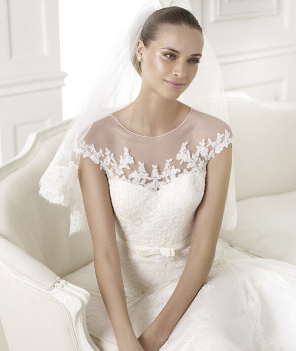 close up of Botica wedding dress by Pronovias