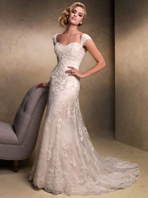 Emma wedding dress by Maggie Sottero with sleeves