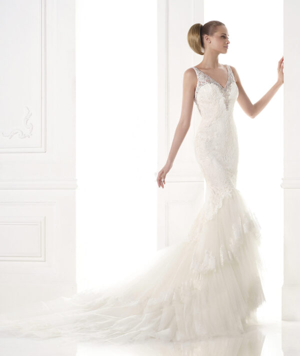 front view of Marla wedding dress by Pronovias