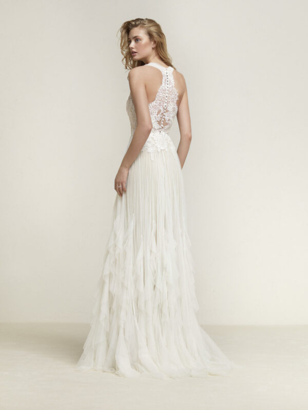 Back view of Draconia wedding dress by Pronovias