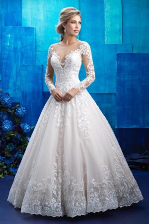 9411 front view wedding dress by Allure