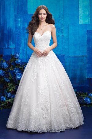 Allure 9413 front view wedding dress