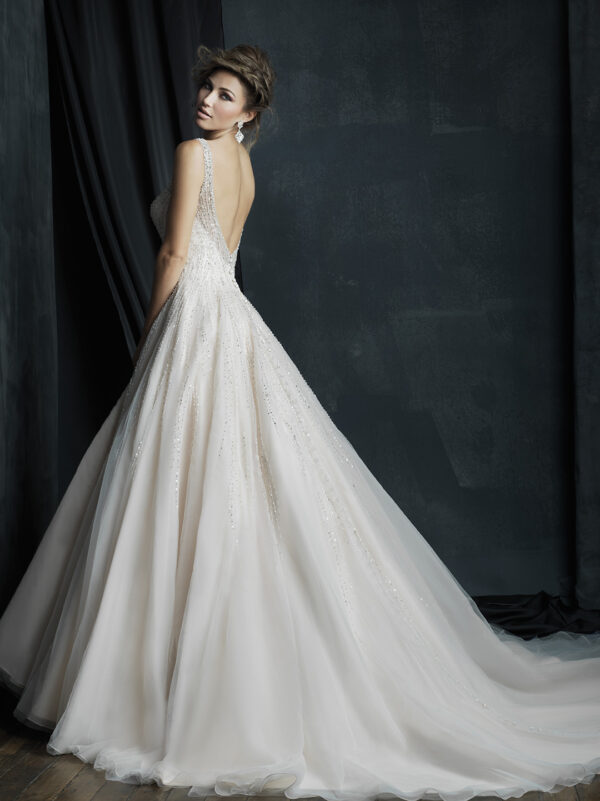 c382 Allure couture weddung dress on sale back view