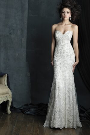 Front view of C383 wedding dress by Allure Couture