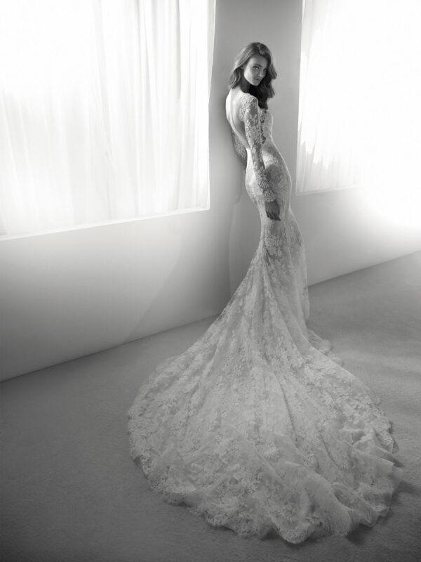 Back view of Romeo wedding dress by Pronovias Atelier