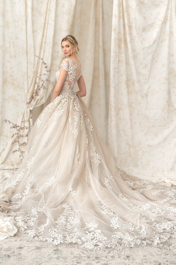 Back view of 9899D wedding dress by Justin Alexander