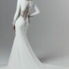 Aston crepe wedding dress by sottero and midgley back view