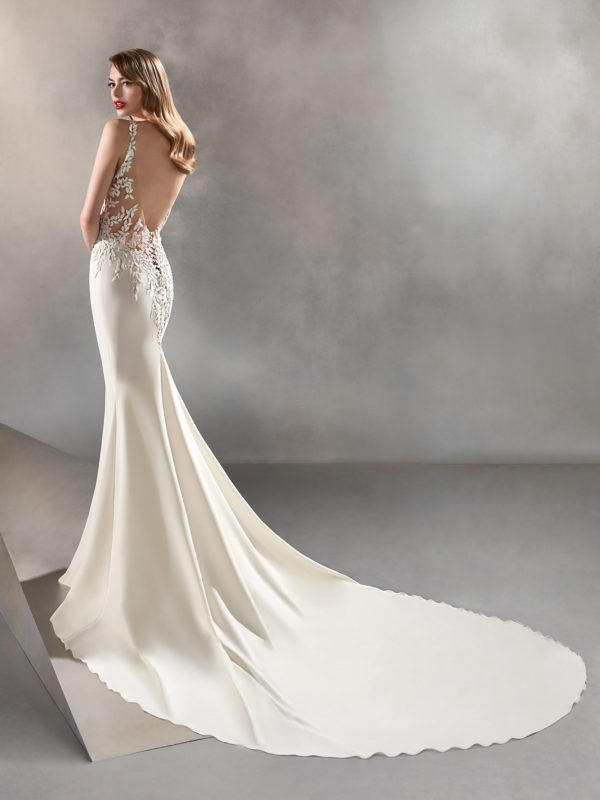 Hosta wedding dress by Pronovias Bridal back view