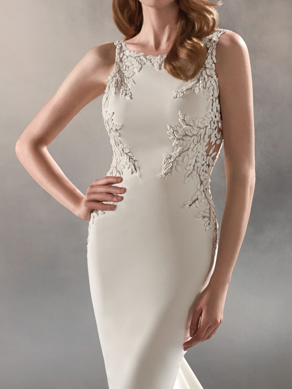 Hosta wedding dress by Pronovias Bridal close up