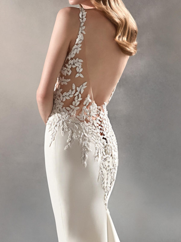 Hosta wedding dress by Pronovias Bridal back close up