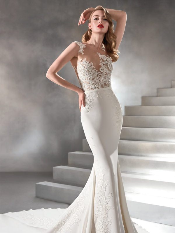 Vicenta wedding dress by Pronovias Atelier Bridal view 3