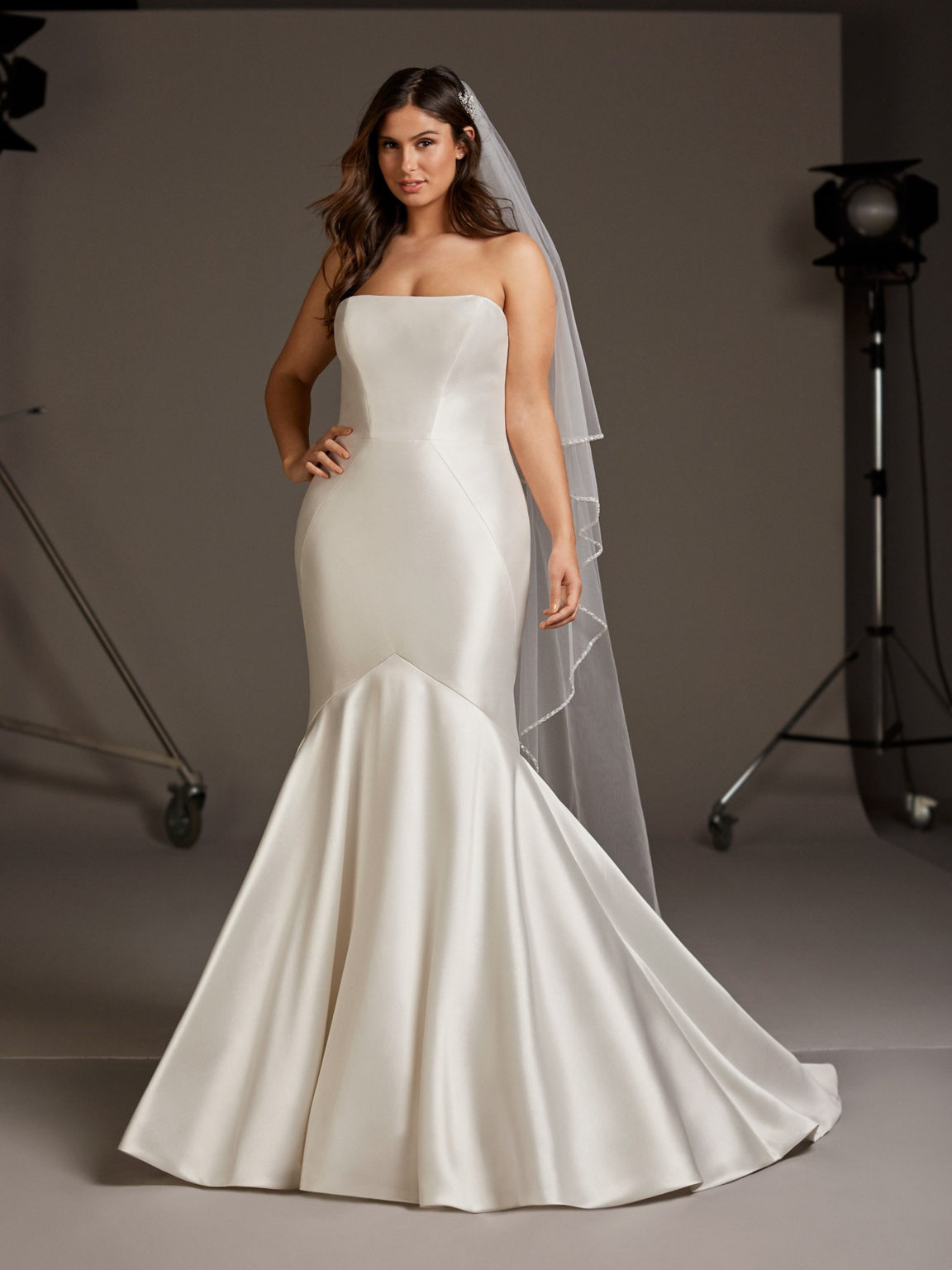 Oberon Wedding Dress By Pronovias at Precious Memories