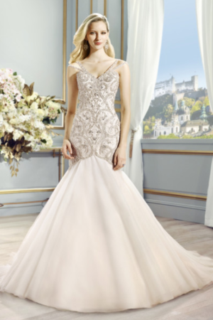 Front view of Suvi wedding dress by Val Stefani