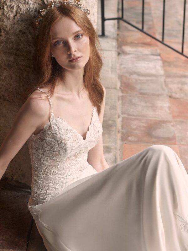 Livvy by Maggie Sottero chiffon a-line wedding dress alt view