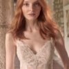 Livvy by Maggie Sottero chiffon a-line wedding dress closeup
