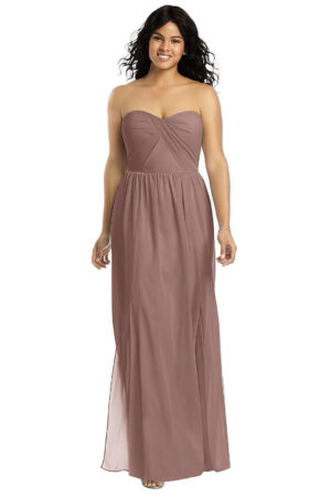 8159 by Dessy After Six strapless bridesmaid dress strapless dresses with a slit gathered bodice bridesmaid dress front view