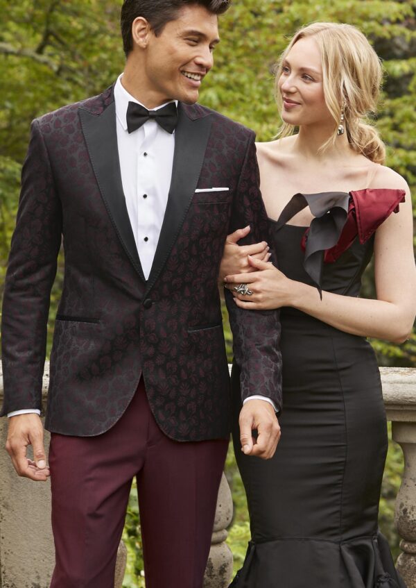 burgundy/black patterned tux brunomagli