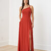 B253051 by B2 Jasmine off the shoulder bridesmaid dresses spaghettit straps with slit trendy one shoulder dress