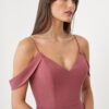B253053 by B2 Jasmine bridesmaid dresses wedding guest dresses off the shoulder dress long off the shoulder dresses with a slit off the shoulder dress with spaghetti straps