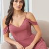 B253053 by B2 Jasmine bridesmaid dresses wedding guest dresses off the shoulder dress long off the shoulder dresses with a slit off the shoulder dress with spaghetti straps