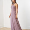 B253054 by B2 Jasmine Poly Chiffon A-line Bridesmaid  Dress with Twist Halter Neckline and Criss Cross Tie Back