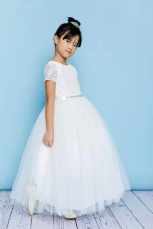5140 First Communion -Flower Girl dress by Rosebud Fashion- Front