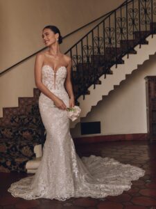 picture of front of chesney wedding dress with sweetheart neckline