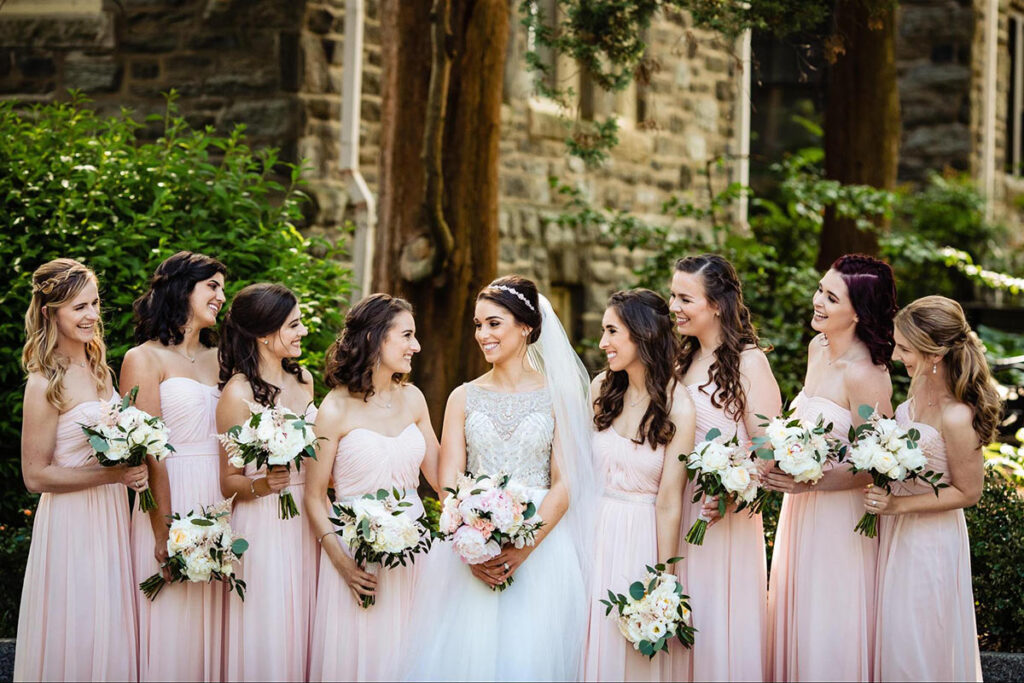 Picture of bridesmaid dresses in ivory
