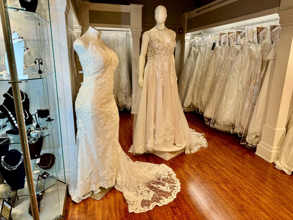 wedding dress display