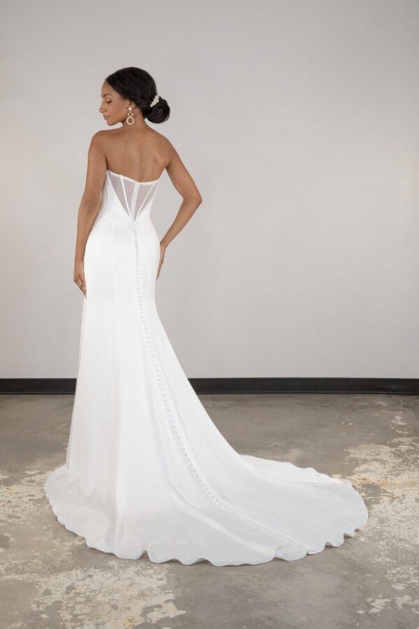 picture of D4093 strapless sheath wedding dress