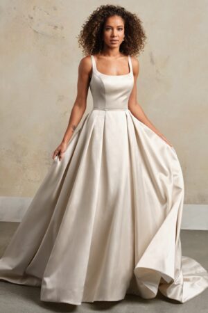 picture of selena vida by maggie sottero satin simple ballgown wedding dress