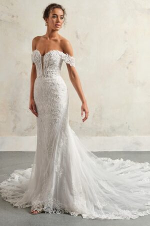 picture of rome by sottero and midgley wedding dress lace with long train