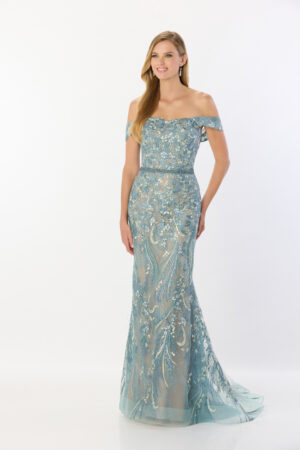 picture of mother of the bride dress in teal M2230 by montage