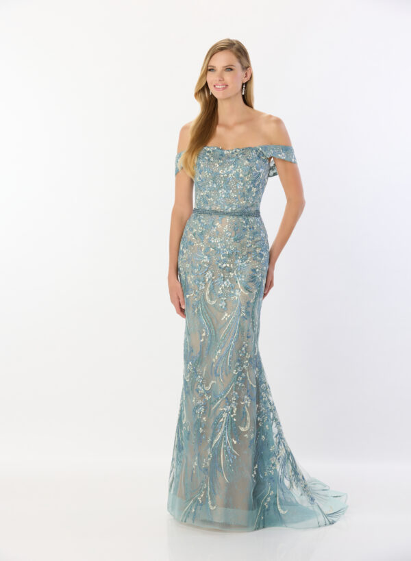 picture of mother of the bride dress in teal M2230 by montage