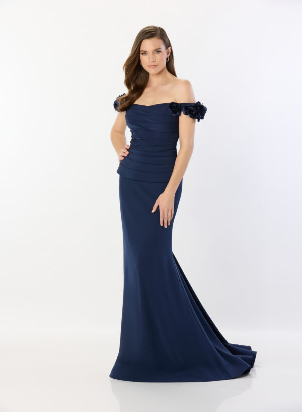 picture of mother of the bride dress M2242 in navy