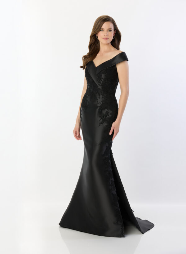 picture of black mikado mother of the bride gown M2243 by montage