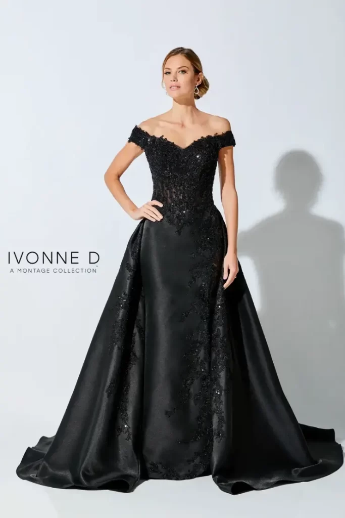 Ivonne D mother of the bride dress with detachable train 221d51