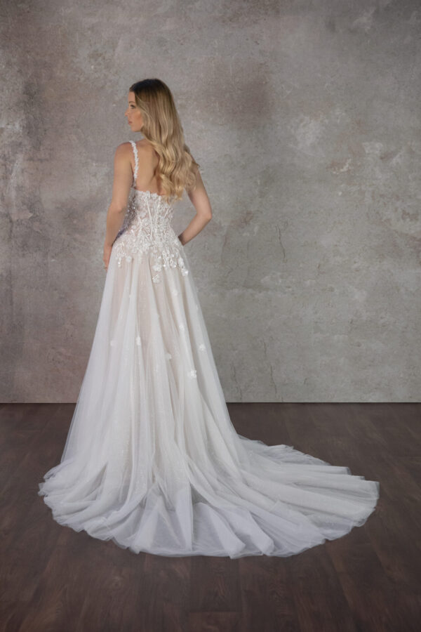 Picture of D4148 by Essense of Australia wedding dress in A-line tulle