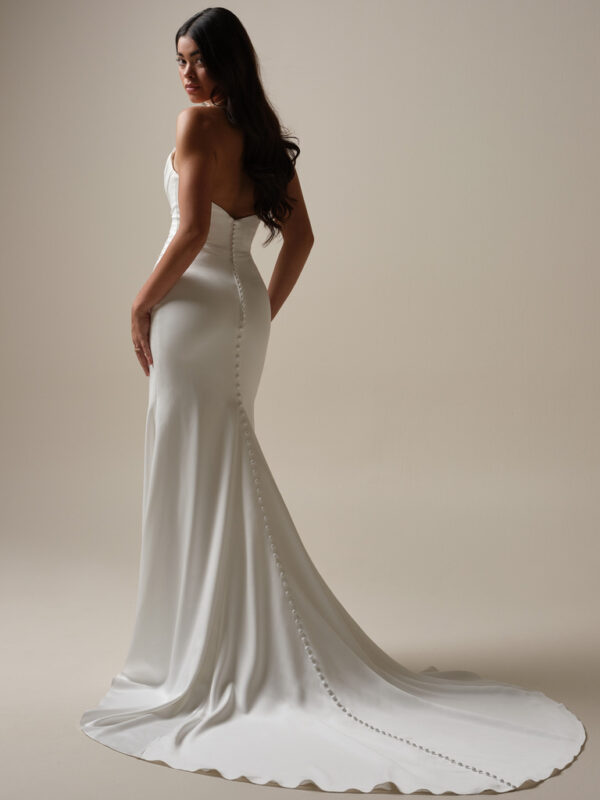 picture of back of minimalist satin wedding dress