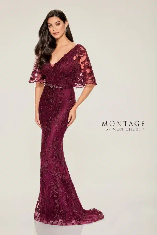 picture of mother of the bride dress in bordeaux