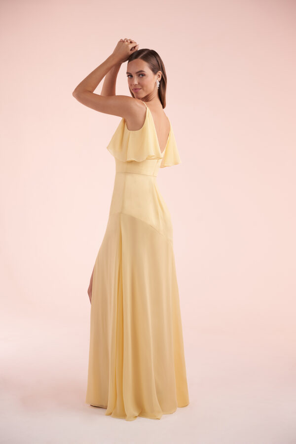 picture of b273009 flutter sleeve chiffon bridesmaid dress