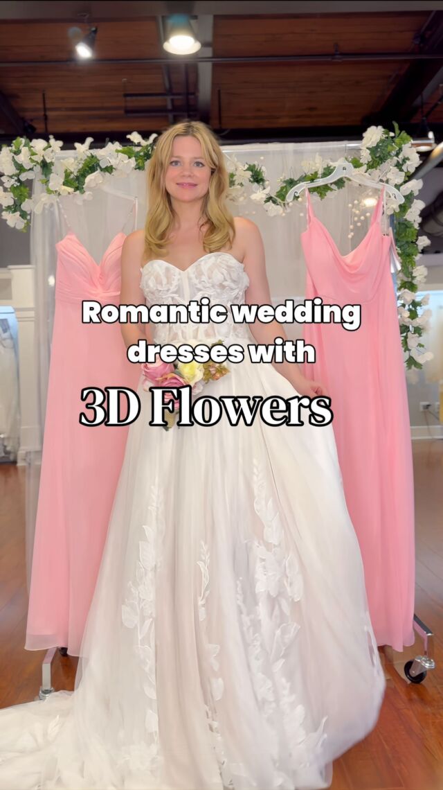 Romantic wedding dresses adorned with delicate 3D flowers can make a fairytale dream come true . 💐✨ Walking down the aisle never felt more magical! 

⭐️ Follow @pmbridal for more wedding dress ideas

⭐️ Wedding dress appointments at Precious Memories, Malden
Link in bio ⬆️ 

#WeddingGoals #RomanticBride #DreamyDetails #FloralFantasy #SayYesToTheDress #romanticweddingdress #floralweddingdress #weddingdress